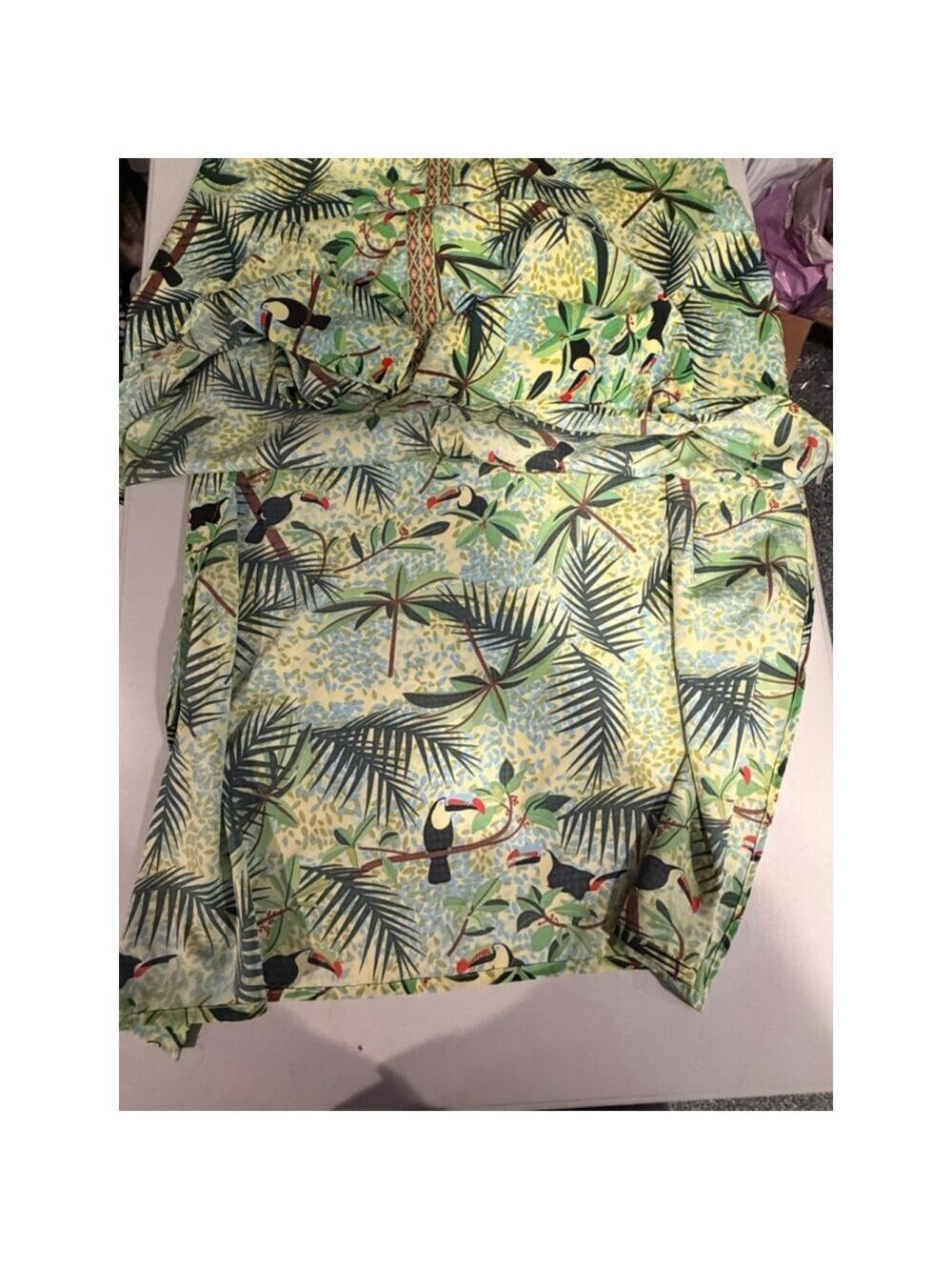 America & Beyond Green Tropical Print Maxi Dress M - Picture 7 of 11